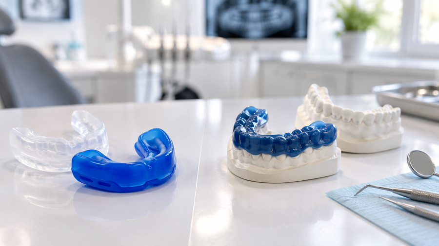 mesa donde vemos molde dental | Protector bucal deportivo | Dentista Madrid Río | Clínica Dental